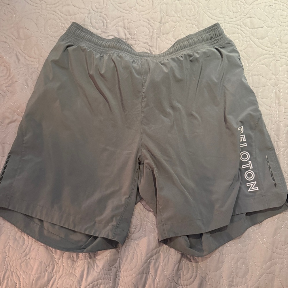 RHONE x Peloton Gray Athletic Shorts Moisture-Wicking Lightweight